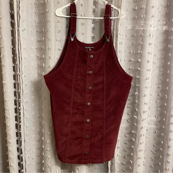 Celebrity Pink Wine Corduroy Mini Dress - Picture 1 of 5
